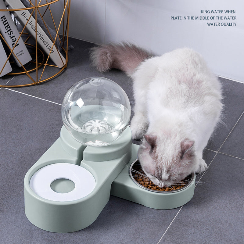 Enhance Your Pet's Feeding Experience with the Automatic Bubble Ball Pet Food and Water Fountain Feeder